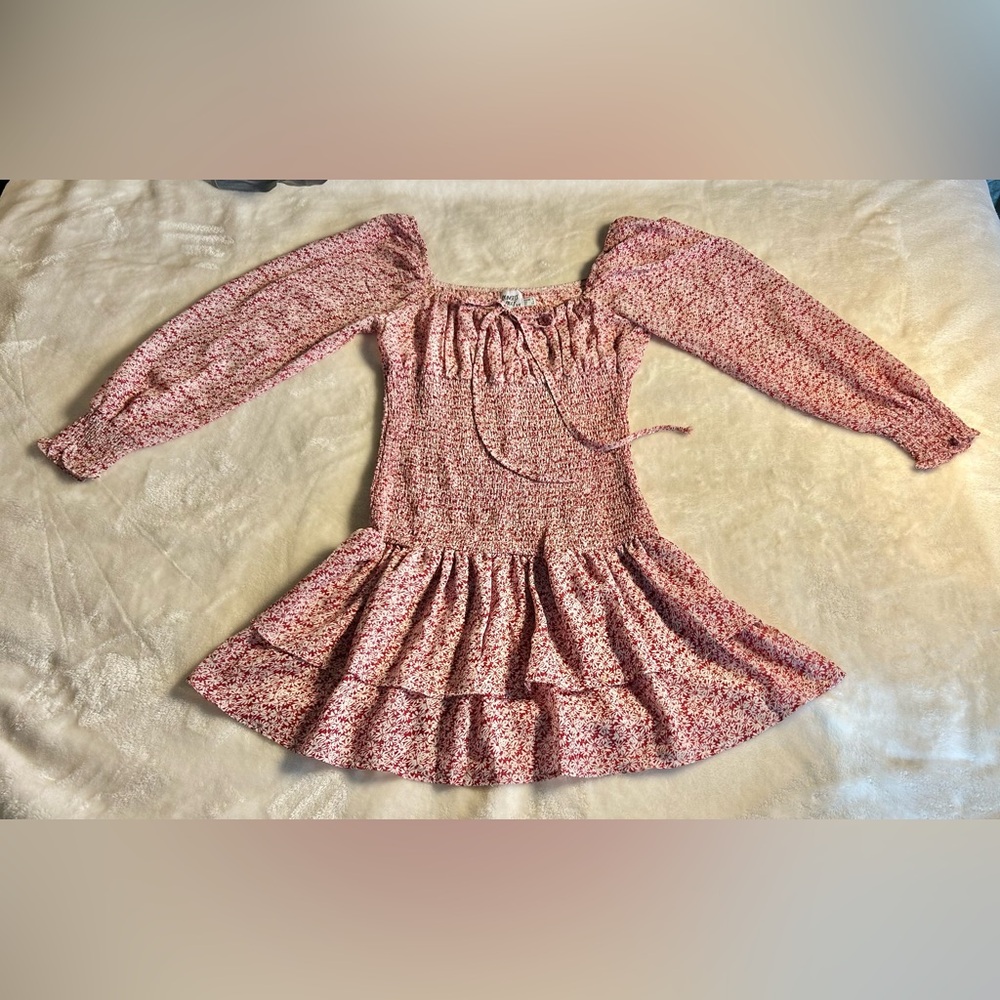 Princess Polly Red/White Floral Dress Size 6